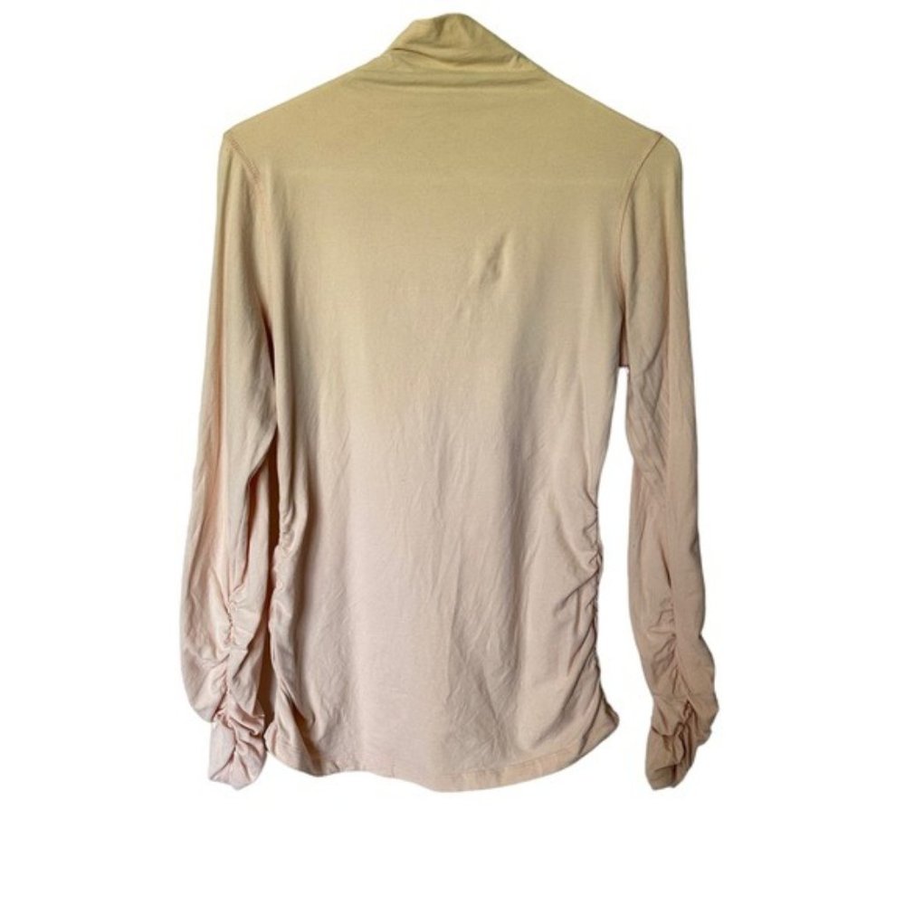 Sundance Cream Long Statement Scrunchy Sleeves Turtleneck medium